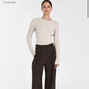 Dissh Ada Long Sleeve Knit Top in Stone